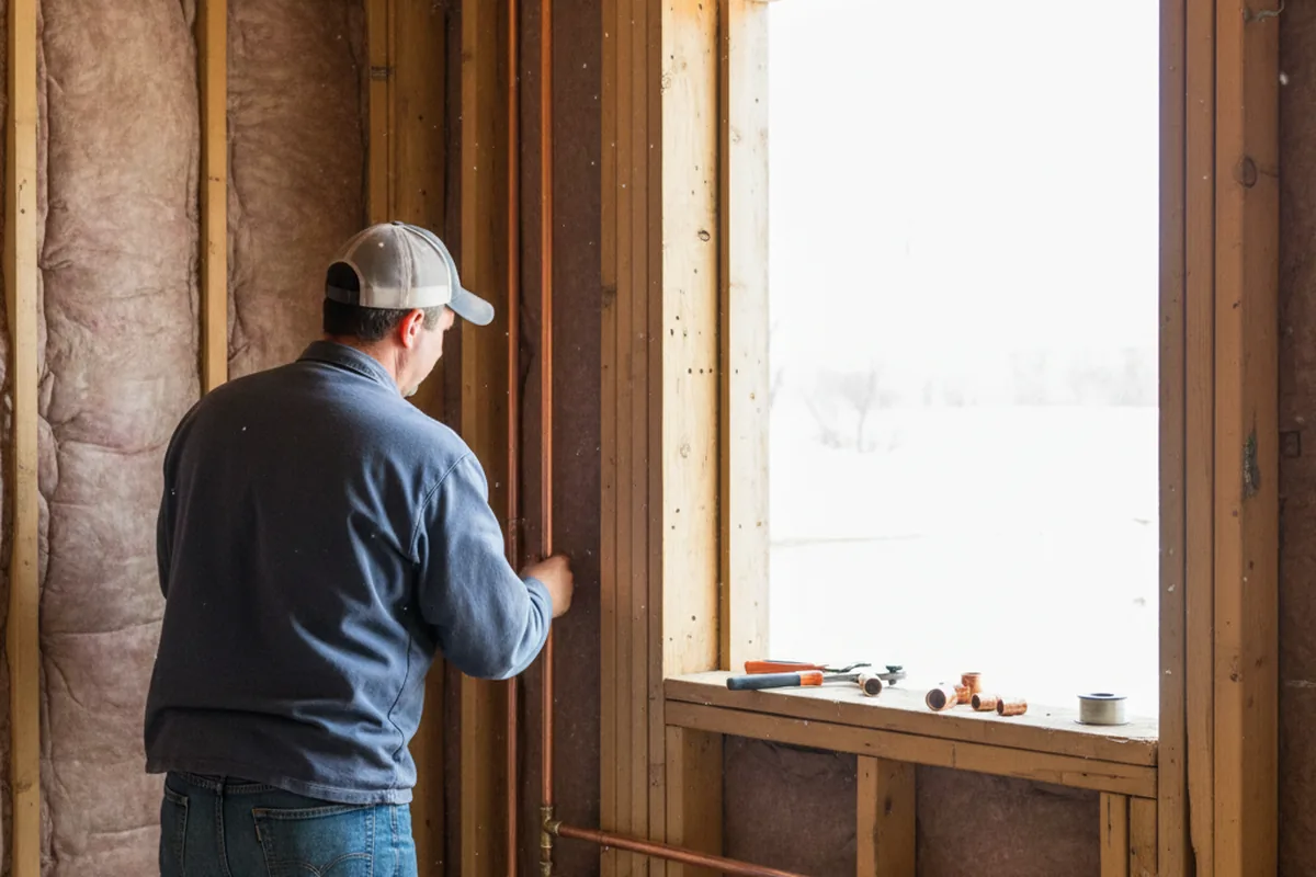 Licensed plumber running new copper supply lines in a Eureka home